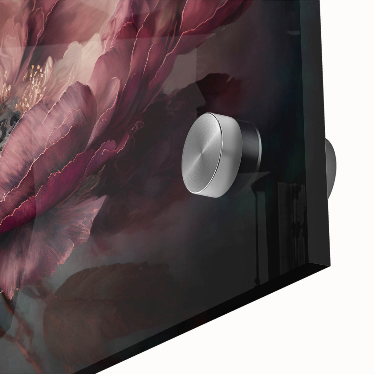 Dark Floral Elegance - Modern Living Room Canvas Wall Art