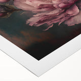 Dark Floral Elegance - Modern Living Room Canvas Wall Art