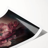 Dark Floral Elegance - Modern Living Room Canvas Wall Art