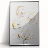 Golden Dandelion Elegance - Modern Living Room Canvas Wall Art