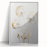 Golden Dandelion Elegance - Modern Living Room Canvas Wall Art