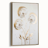 Golden Dandelion Elegance - Modern Living Room Canvas Wall Art