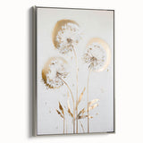 Golden Dandelion Elegance - Modern Living Room Canvas Wall Art