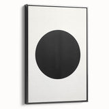 Framed minimalist wall art featuring an abstract black design on canvas, showcasing a sleek side view that highlights its modern aesthetic and elegant finish.