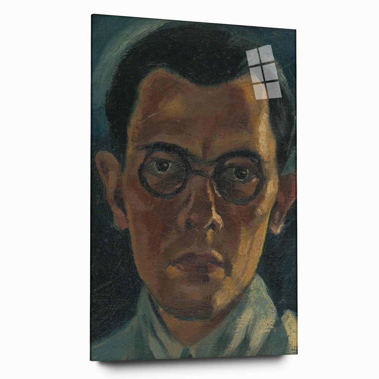 Modern Portrait Wall Art - Expressive Self-Portrait with Dark Tones