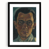 Modern Portrait Wall Art - Expressive Self-Portrait with Dark Tones