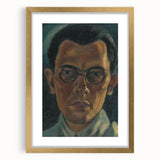 Modern Portrait Wall Art - Expressive Self-Portrait with Dark Tones