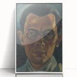 Modern Portrait Wall Art - Expressive Self-Portrait with Dark Tones