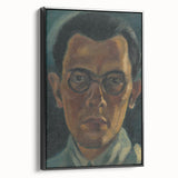 Modern Portrait Wall Art - Expressive Self-Portrait with Dark Tones