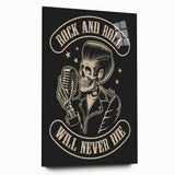 Rock and Roll Will Never Die Poster | Vintage Retro Skull Art