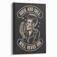 Rock and Roll Will Never Die Poster | Vintage Retro Skull Art