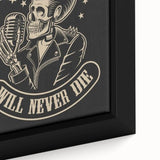 Rock and Roll Will Never Die Poster | Vintage Retro Skull Art