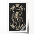 Rock and Roll Will Never Die Poster | Vintage Retro Skull Art