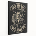 Rock and Roll Will Never Die Poster | Vintage Retro Skull Art