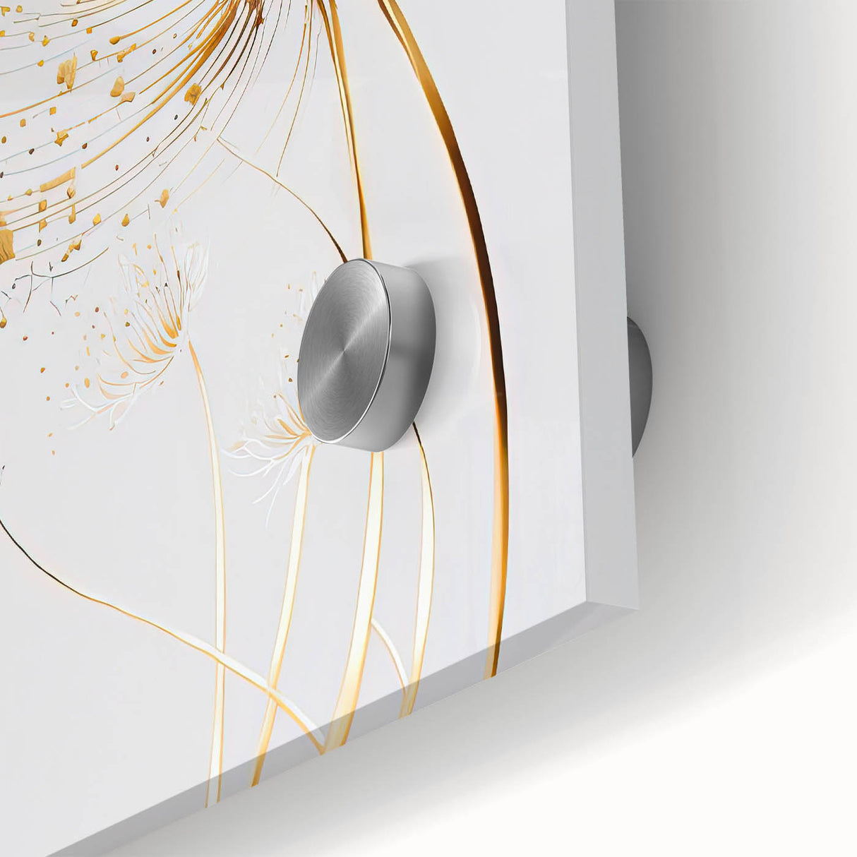 Elegant Golden Dandelion - Modern Living Room Canvas Wall Art