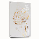 Elegant Golden Dandelion - Modern Living Room Canvas Wall Art