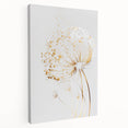 Elegant Golden Dandelion - Modern Living Room Canvas Wall Art