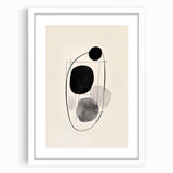 Abstract minimalist wall art featuring a white frame and mat, showcasing a modern design with soft colors. Ideal for contemporary home decor, enhancing any space.