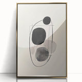 Framed abstract minimalist wall art featuring a gold-acrylic design, showcasing elegant geometric shapes against a neutral background, ideal for modern décor.