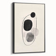 Abstract minimalist wall art framed canvas in black, showcasing a sleek side view with clean lines, ideal for modern decor and artistic interiors.