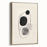 Abstract minimalist wall art framed canvas featuring a gold and black design, showcasing a sleek side view that highlights its modern aesthetic and elegant finish. Perfect for contemporary decor.