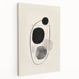 Abstract minimalist wall art on stretched canvas, showcasing soft pastel colors and geometric shapes, perfect for modern home decor or office spaces.