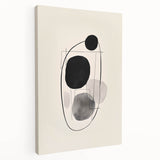 Abstract minimalist wall art on stretched canvas, showcasing soft pastel colors and geometric shapes, perfect for modern home decor or office spaces.