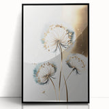 Teal & Gold Dandelion - Modern Living Room Canvas Wall Art