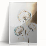 Teal & Gold Dandelion - Modern Living Room Canvas Wall Art