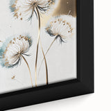 Teal & Gold Dandelion - Modern Living Room Canvas Wall Art