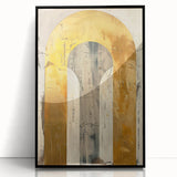 Framed abstract minimalist wall art with black acrylic front, showcasing geometric patterns and a sleek design, perfect for modern home decor.