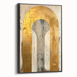 Framed abstract minimalist wall art showcasing a striking black design, viewed from the side, perfect for modern home decor or office aesthetics.