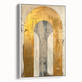 Framed abstract minimalist wall art in a sleek white finish, showcasing a modern design with soft tones, perfect for contemporary home decor.