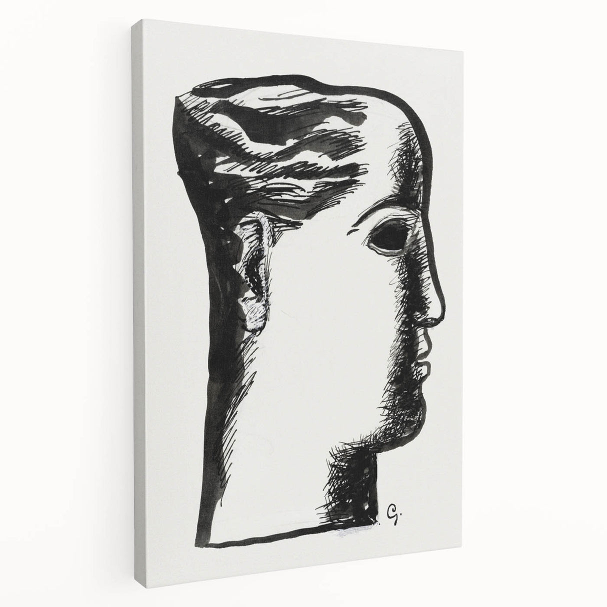 Expressionist Art - "Woman's Head" by Leo Gestel - Bold Profile Design