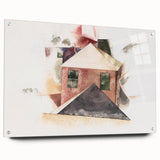 Modern Wall Art - Houses with Red by Charles Demuth - Minimalist Architectural Decor