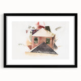 Modern Wall Art - Houses with Red by Charles Demuth - Minimalist Architectural Decor