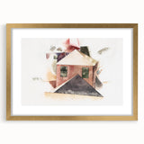 Modern Wall Art - Houses with Red by Charles Demuth - Minimalist Architectural Decor