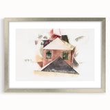 Modern Wall Art - Houses with Red by Charles Demuth - Minimalist Architectural Decor