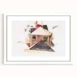 Modern Wall Art - Houses with Red by Charles Demuth - Minimalist Architectural Decor