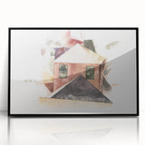 Modern Wall Art - Houses with Red by Charles Demuth - Minimalist Architectural Decor