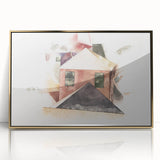 Modern Wall Art - Houses with Red by Charles Demuth - Minimalist Architectural Decor