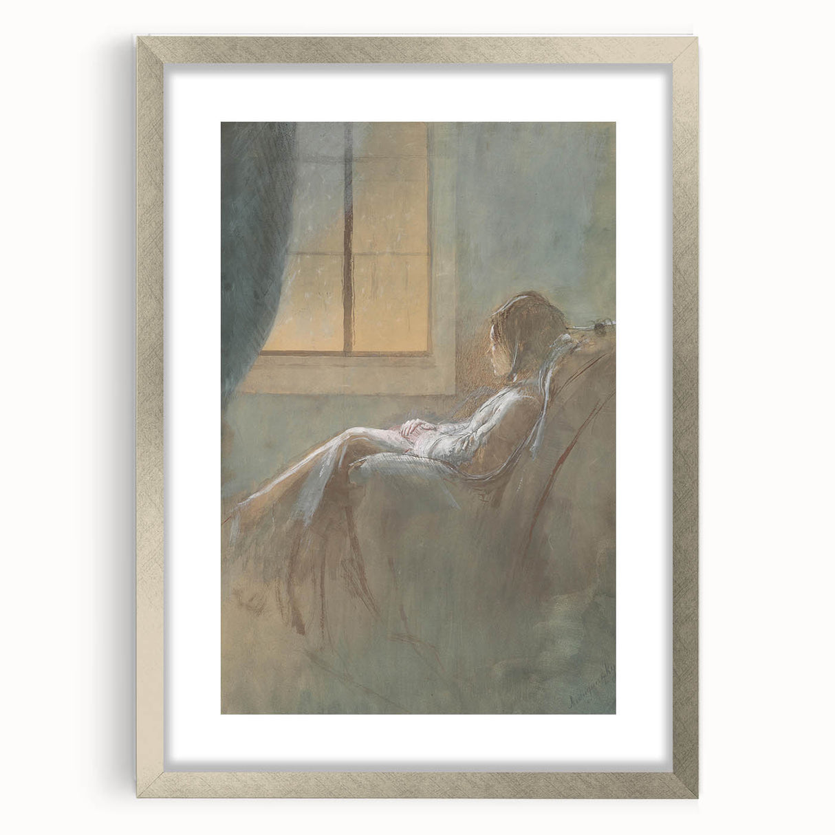 Old Woman Sitting - Romanticism Art by László Mednyánszky