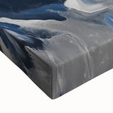 Modern Abstract Wall Art – Navy and Gray Fluid Acrylic Canvas
