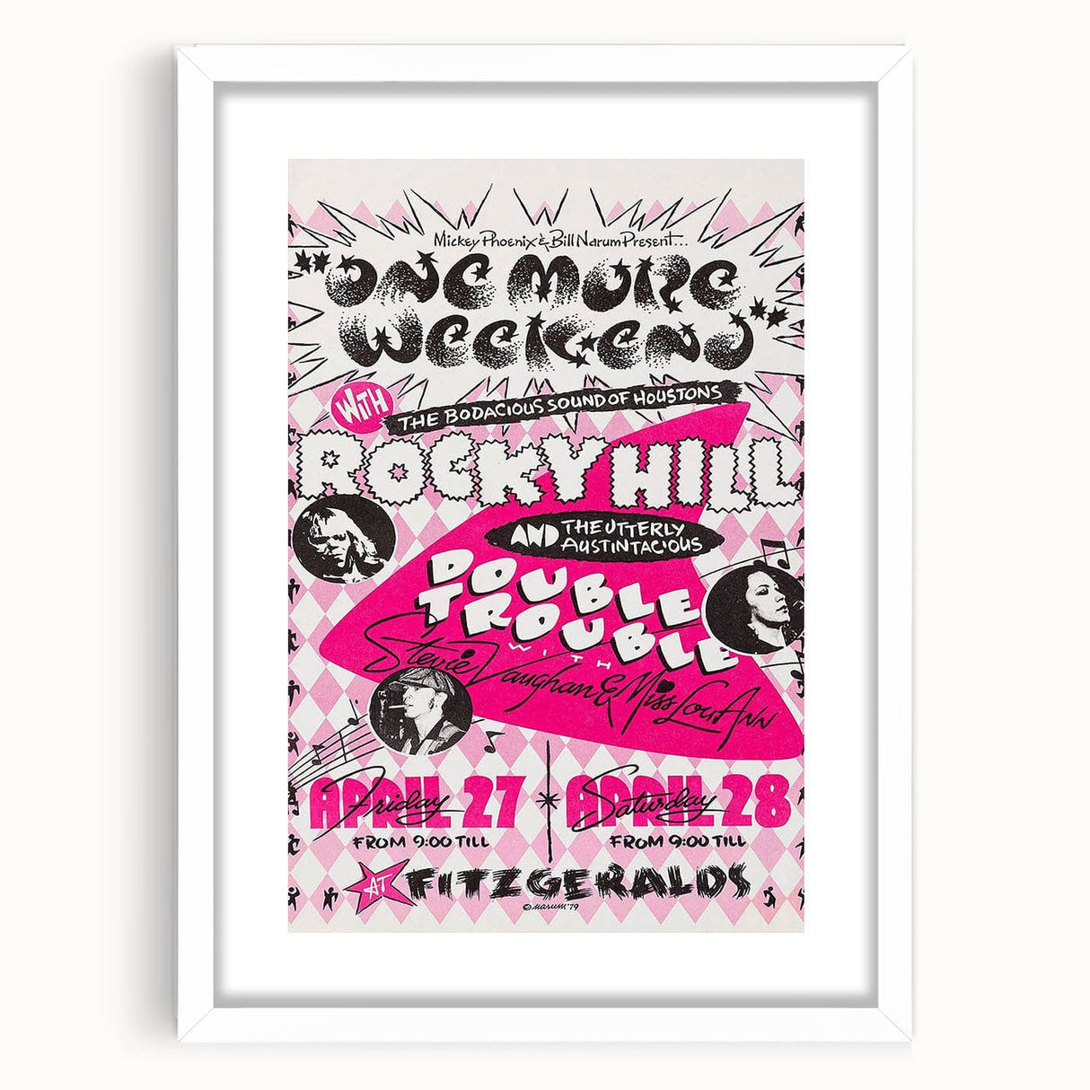 Retro Wall Art - Vintage Poster of Rocky Hill Band with Stevie Vaughan