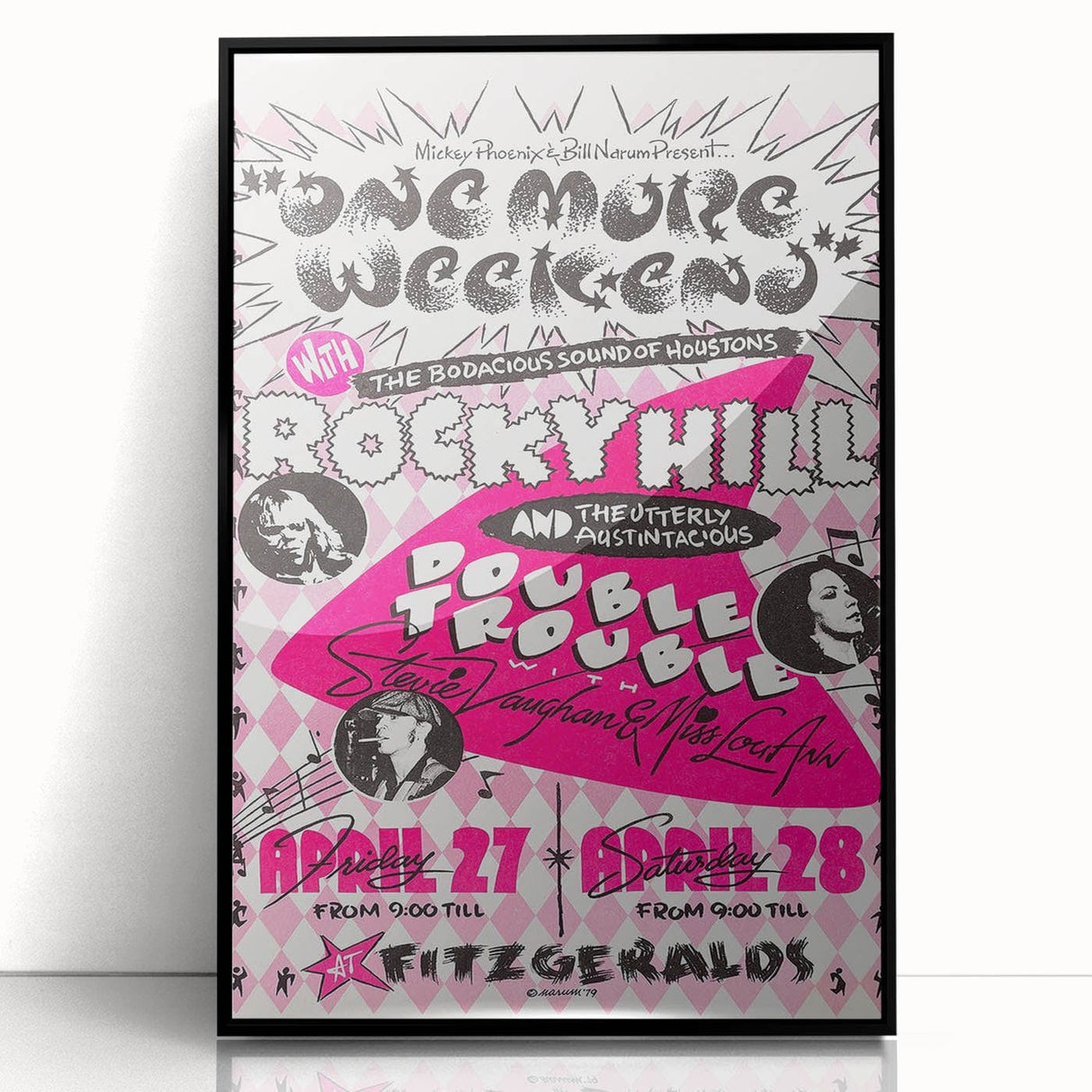Retro Wall Art - Vintage Poster of Rocky Hill Band with Stevie Vaughan