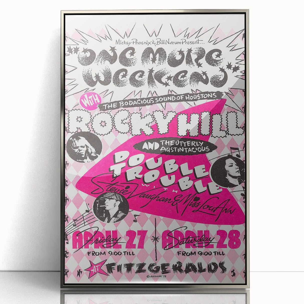 Retro Wall Art - Vintage Poster of Rocky Hill Band with Stevie Vaughan