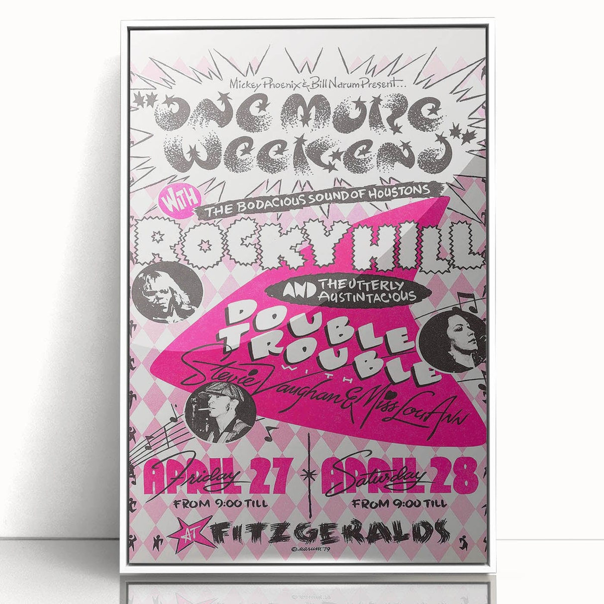 Retro Wall Art - Vintage Poster of Rocky Hill Band with Stevie Vaughan
