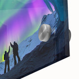 Close-up of a vibrant acrylic landscape artwork showcasing intricate cave formations with rich textures and vivid colors, ideal for modern home decor.