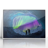 Framed acrylic artwork showcasing a stunning cave landscape with intricate details and vibrant colors. The piece is presented in a sleek white frame, enhancing its visual appeal. Perfect for nature enthusiasts and modern decor lovers.