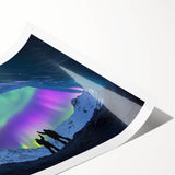 Textured rolled canvas print depicting a vibrant landscape with intricate cave formations, showcasing earthy tones and artistic details, packaged securely for delivery.